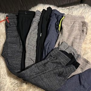 Kids Assorted Color Jogger Pants. 6 pair, 3 thin athletic, 3 thicker joggers